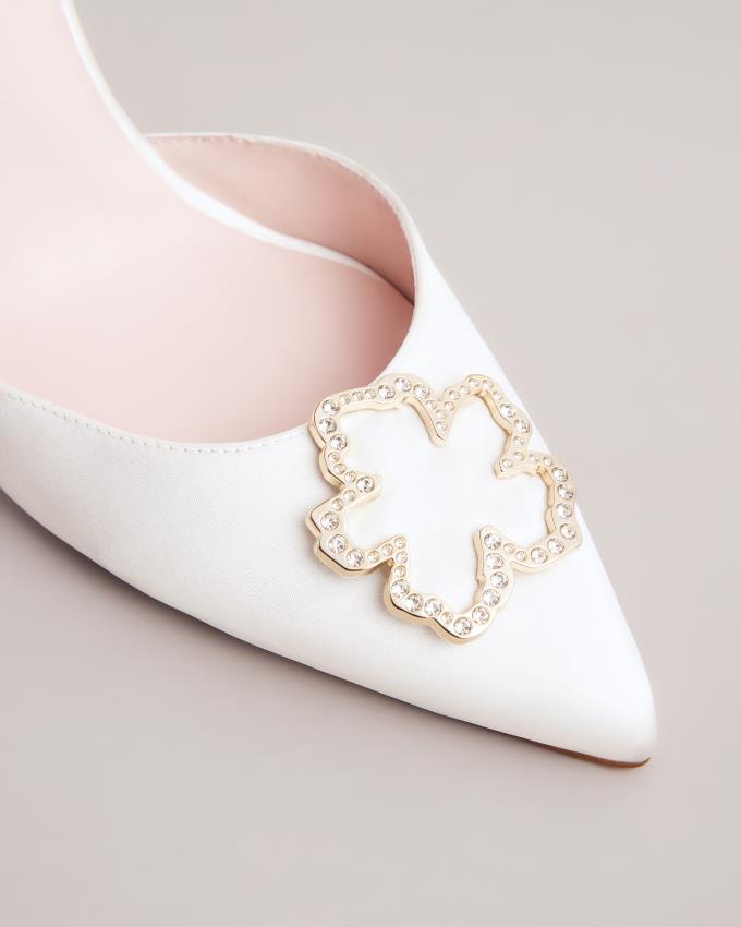 Chaussures à Talons Ted Baker Embellished Heeled Court Blanche Femme | TWD-05910261